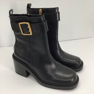 Vince Camuto Bemboine Leather Moto Buckle Ankle Boot NWT Black Size 8.5